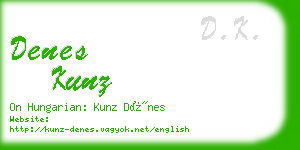 denes kunz business card